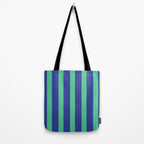 Simple Stripes Pattern - Navy Green Tote Bag Gallery Image 2