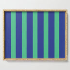Simple Stripes Pattern - Navy Green Serving Tray Gallery Image 1