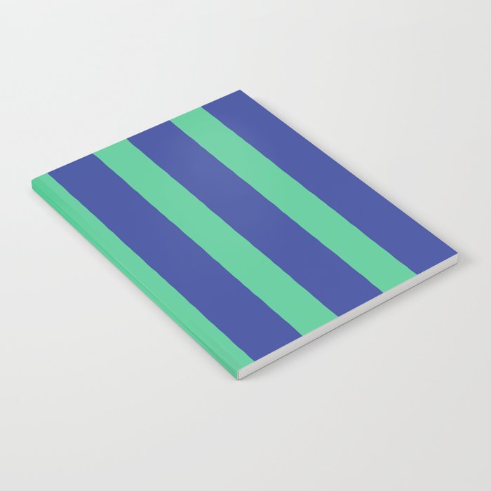 Simple Stripes Pattern - Navy Green Notebook