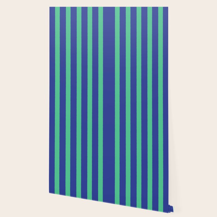 Simple Stripes Pattern - Navy Green Wallpaper Gallery Image 2