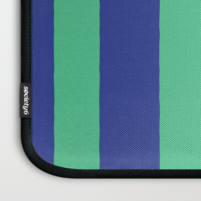 Simple Stripes Pattern - Navy Green Laptop Sleeve Gallery Image 3