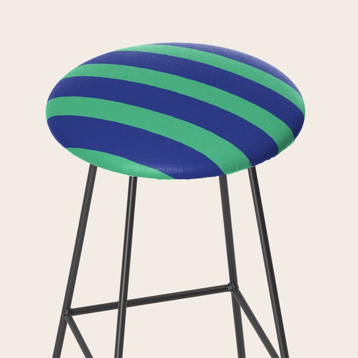 Simple Stripes Pattern - Navy Green Stool Gallery Image 2