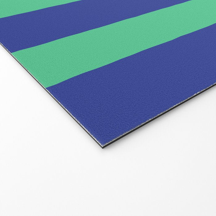 Simple Stripes Pattern - Navy Green Welcome Mat Gallery Image 2