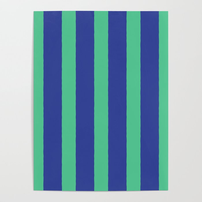 Simple Stripes Pattern - Navy Green Poster Gallery Image 1