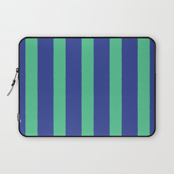 Simple Stripes Pattern - Navy Green Laptop Sleeve Gallery Image 1