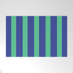 Simple Stripes Pattern - Navy Green Welcome Mat Gallery Image 1