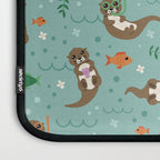 Kawaii Otters Playing Underwater Laptop Sleeve Gallery Image 3
