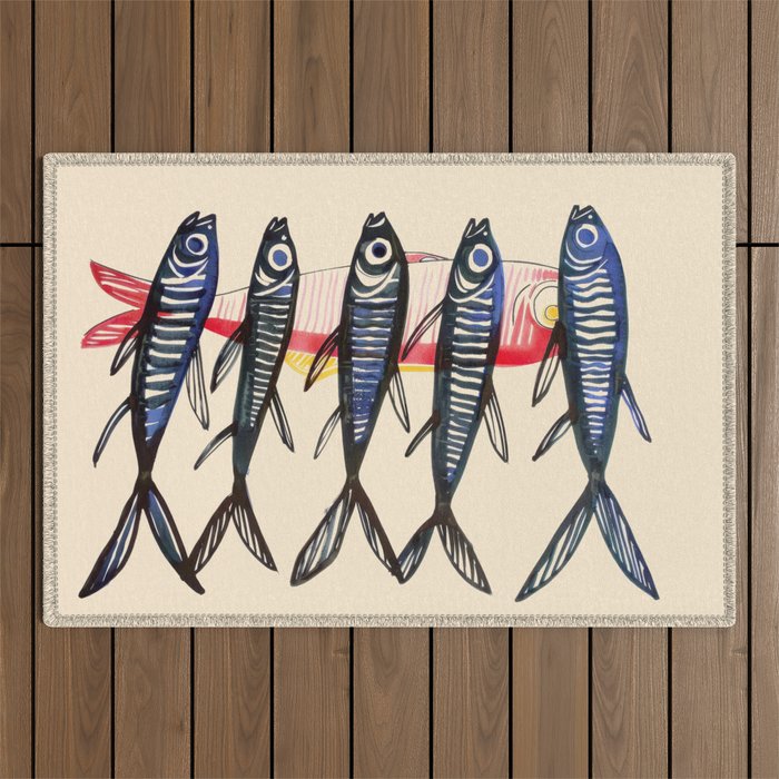 Deep Sea Stripes Outdoor Rug Gallery Image 1