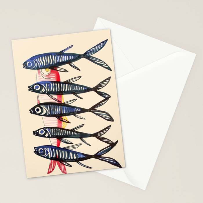 Deep Sea Stripes Stationery Card Gallery Image 2