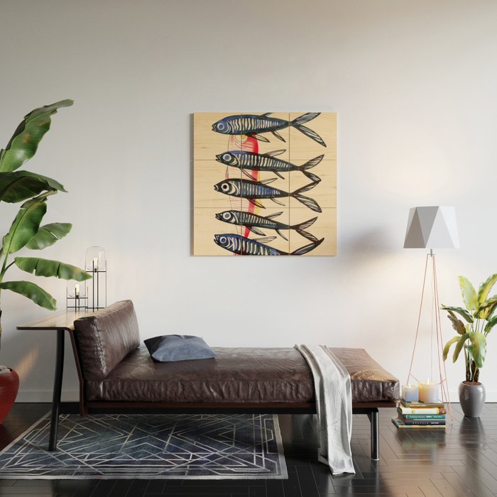 Deep Sea Stripes Wood Wall Art Gallery Image 2