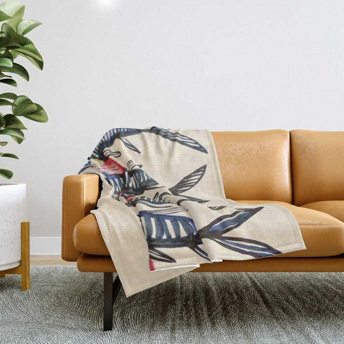 Deep Sea Stripes Throw Blanket Gallery Image 1