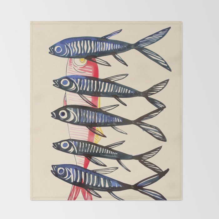 Deep Sea Stripes Throw Blanket Gallery Image 2