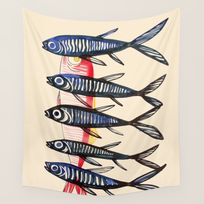 Deep Sea Stripes Wall Tapestry Gallery Image 4