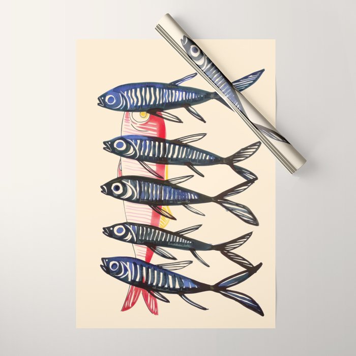 Deep Sea Stripes Wrapping Paper Gallery Image 1