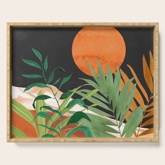 Abstract Art Tropical Garden 18 Serving Tray Gallery Image 1