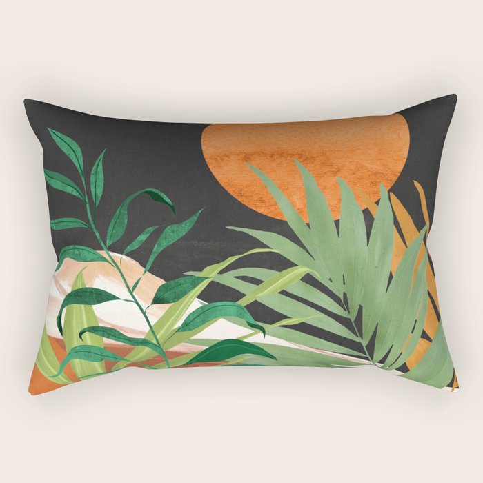 Abstract Art Tropical Garden 18 Rectangular Pillow Gallery Image 1
