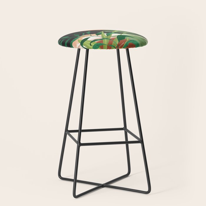 Abstract Art Tropical Garden 18 Stool Gallery Image 1
