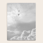 Seagulls in Nazaré Photo | Black and White Travel Photography in Portugal | Clouds and Waves Nature Art Print Notebook Gallery Image 4
