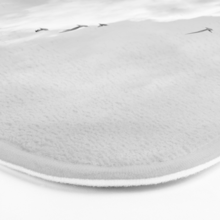 Seagulls in Nazaré Photo | Black and White Travel Photography in Portugal | Clouds and Waves Nature Art Print Bath Mat Gallery Image 3
