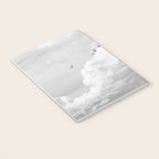 Seagulls in Nazaré Photo | Black and White Travel Photography in Portugal | Clouds and Waves Nature Art Print Notebook Gallery Image 3
