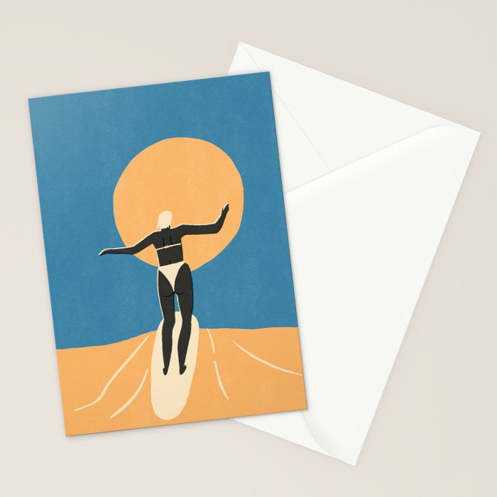 Sunny girl in blue Stationery Card Gallery Image 2
