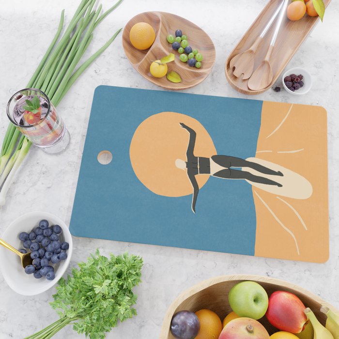 Sunny girl in blue Cutting Board Gallery Image 2