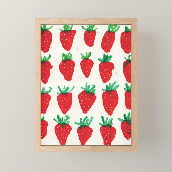 Strawberries Mini Art Print Gallery Image 1