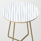 Organic Watercolor Stripes Powder Blue and White Side Table Gallery Image 2