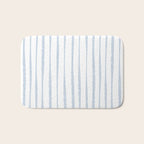 Organic Watercolor Stripes Powder Blue and White Bath Mat Gallery Image 1