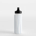 Organic Watercolor Stripes Powder Blue and White Water Bottle Gallery Image 3