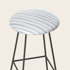 Organic Watercolor Stripes Powder Blue and White Stool Gallery Image 2