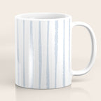 Organic Watercolor Stripes Powder Blue and White Coffee Mug Gallery Image 1