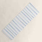 Organic Watercolor Stripes Powder Blue and White Yoga Mat Gallery Image 1
