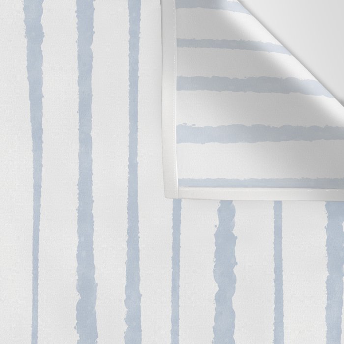 Organic Watercolor Stripes Powder Blue and White Wall Tapestry Gallery Image 3