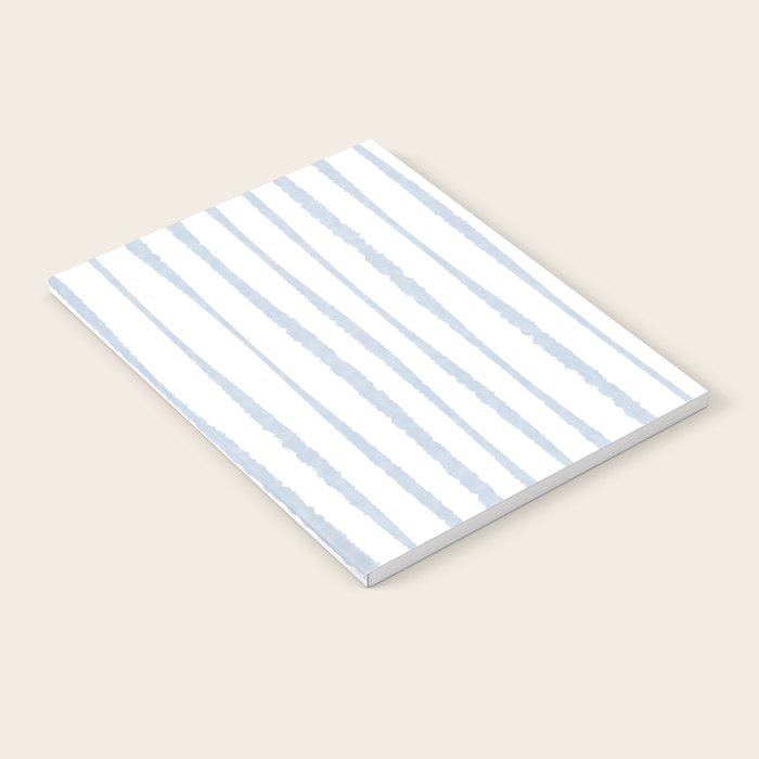 Organic Watercolor Stripes Powder Blue and White Notebook Gallery Image 2