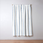 Organic Watercolor Stripes Powder Blue and White Window Curtain Gallery Image 3