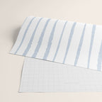 Organic Watercolor Stripes Powder Blue and White Wrapping Paper Gallery Image 2