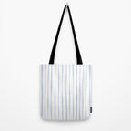 Organic Watercolor Stripes Powder Blue and White Tote Bag Gallery Image 2