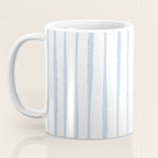 Organic Watercolor Stripes Powder Blue and White Coffee Mug Gallery Image 3
