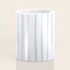 Organic Watercolor Stripes Powder Blue and White Coffee Mug Gallery Image 4