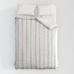 Organic Watercolor Stripes Powder Blue and White Comforter Gallery Image 6