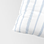 Organic Watercolor Stripes Powder Blue and White Pillow Sham Gallery Image 4
