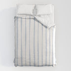 Organic Watercolor Stripes Powder Blue and White Duvet Cover Gallery Image 6