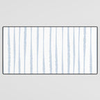 Organic Watercolor Stripes Powder Blue and White Desk Mat Gallery Image 3