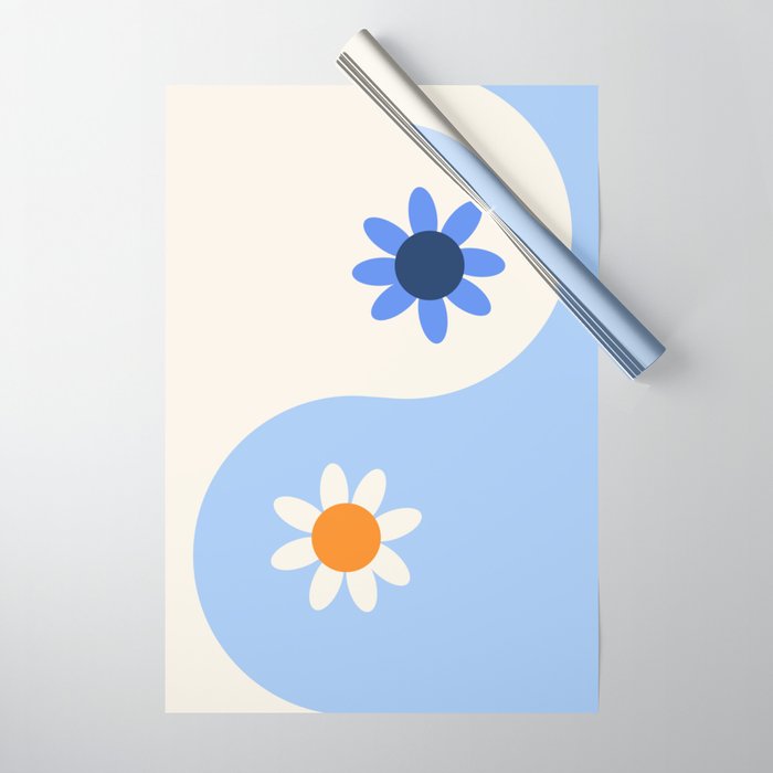 Yin Yang floral - oceanic Wrapping Paper Gallery Image 1
