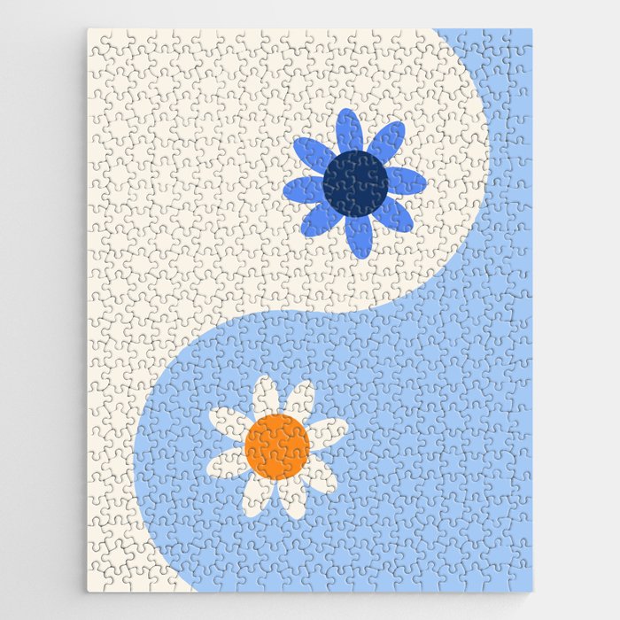 Yin Yang floral - oceanic Jigsaw Puzzle Gallery Image 1