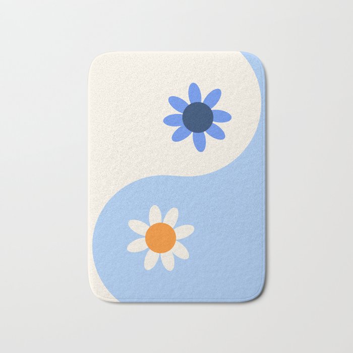 Yin Yang floral - oceanic Bath Mat Gallery Image 1