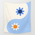 Yin Yang floral - oceanic Wall Tapestry Gallery Image 4