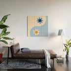 Yin Yang floral - oceanic Wood Wall Art Gallery Image 2