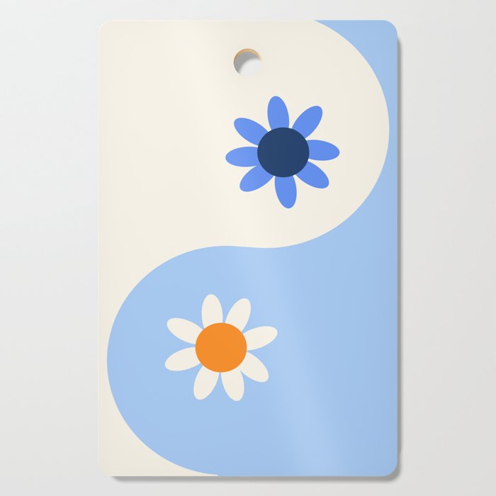 Yin Yang floral - oceanic Cutting Board Gallery Image 1